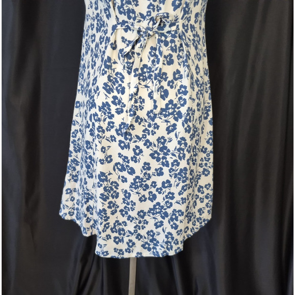 Reformation Rilynn Button Front Tie Back Sundress Blue Floral US 6 New - Picture 11 of 14
